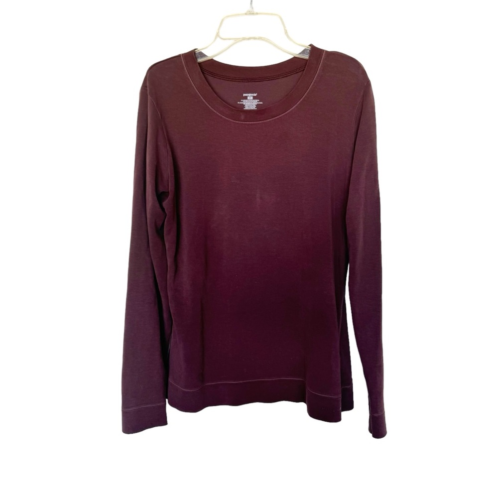 Patagonia Burgundy Long Sleeve T-Shirt Hiking Outdoors